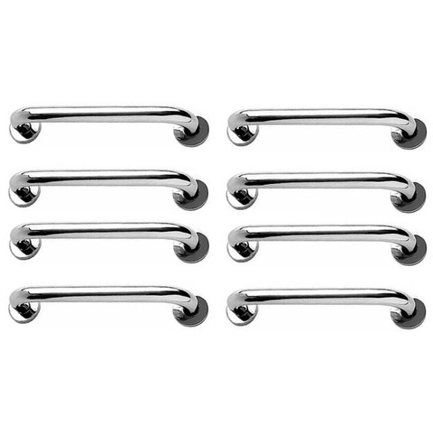 Alça de Apoio 30cm Kit 8 Unidades Barra Inox Segurança Idoso Cadeirante Banheiro Box Corrimao Suport