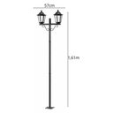Ver imagem 3 de Kit 6 Postes Duplos para Jardim Praça Colonial Preto 1,61m Dital Grega Lente Fosca
