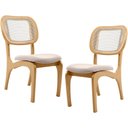 Ver imagem 1 de Kit 2 Cadeiras para Sala de Jantar Cozinha Estofada e Tela Mariah L02 Seude Bege - Lyam Decor