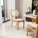 Ver imagem 2 de Kit 2 Cadeiras para Sala de Jantar Cozinha Estofada e Tela Mariah L02 Seude Bege - Lyam Decor