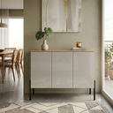 Ver imagem 1 de Buffet Elegante Acabamento 100% MDF Moderno Pé Metal Reforçado