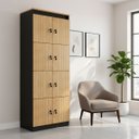Ver imagem 6 de Armário Locker Guarda Volume 8 Portas com Chave Amêndoa/Preto