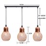 Pendente luminária suspensa com três pontas de metal, criativa, galvanizada, moderna, gaiola de meta - 6