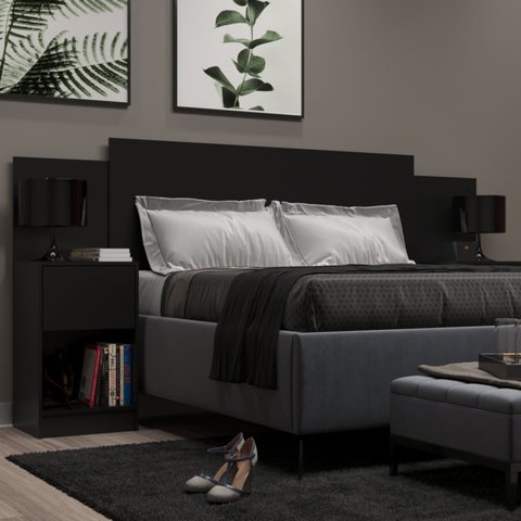 Cabeceira de Casal Sublime 2 Gavetas 2 Nichos