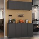 Ver imagem 2 de Kit Armário de Cozinha Aéreo e Balcão 4 Portas Multimóveis Mp2171 Preto