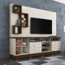 Estante para Sala Home Theater Bravo TV 65 Polegadas c/ Pés Off White/ Savana - 2