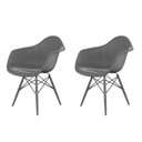 Ver imagem 1 de Kit com 2 Cadeiras para Sala de Jantar Arm Dsw Inj Cinza/Brasão