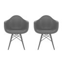 Ver imagem 4 de Kit com 2 Cadeiras para Sala de Jantar Arm Dsw Inj Cinza/Brasão
