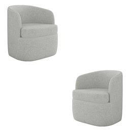 Kit 2 Poltronas Decorativas Design Moderno Bel Sala de Estar Base Giratória Linho Cinza G33 - Gran B - 1 Kit 2 Poltronas Decorativas Design Moderno Bel Sala de Estar Base Giratória Linho Cinza G33 - Gran B - 1