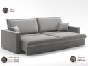 Ver imagem 5 de Sofá Tango 2,40m sem Caixa, Retrátil e Reclinável Veludocristal Cinza - Netsofas