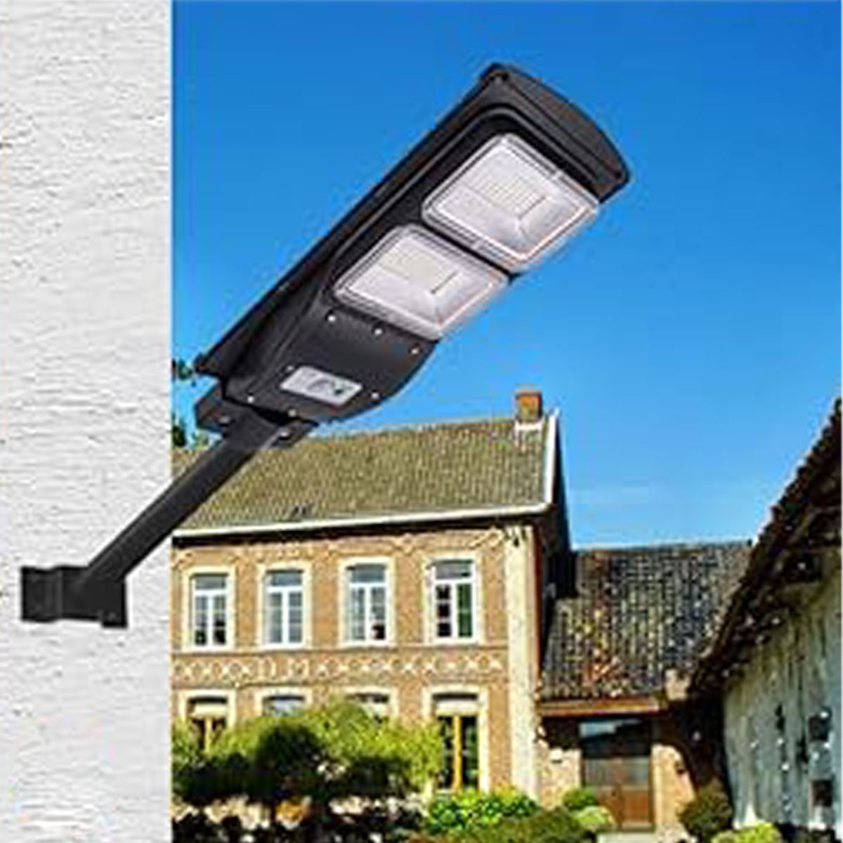 Suporte Luminaria Solar Aço Pintura Eletrostatica Parede Barra Poste Iluminaçao Rua Quintal Jardim S - 2