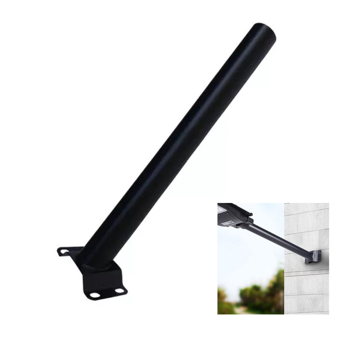 Suporte Luminaria Solar Aço Pintura Eletrostatica Parede Barra Poste Iluminaçao Rua Quintal Jardim S