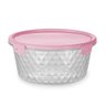 Conjunto 3 Potes Plasvale P M G Vasilhas de Plástico Tampa com Trava Colorida Cristal - 3