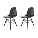 Ver imagem 1 de Conjunto com 2 Cadeiras para Sala de Jantar Eames PP Dsw Inj Preto