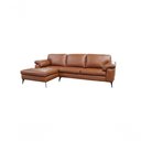 Ver imagem 5 de Sofá de Couro Asti 3 Lugares com Chaise Esquerda Conhaque com Brilho - Mempra Design