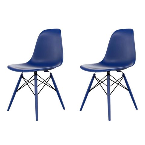 Conjunto com 2 Cadeiras para Sala de Jantar Eames Pp Dsw Inj 