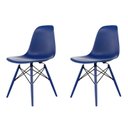 Ver imagem 1 de Conjunto com 2 Cadeiras para Sala de Jantar Eames PP Dsw Inj Azul