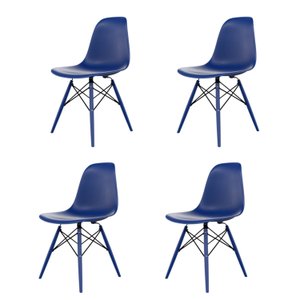 Conjunto com 4 Cadeiras para Sala de Jantar Eames Pp Dsw Inj 