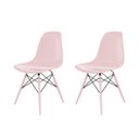 Ver imagem 1 de Conjunto com 2 Cadeira para Sala de Jantar Eames PP Dsw Inj Rosa