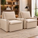 Ver imagem 1 de Kit 2 Poltronas Retrátil e Reclinável do Papai com Porta Copos e Base Madeira Maciça Siena