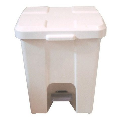Cesto Quadrado Com Pedal 15 Litros P15:Branco
