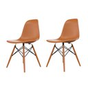 Ver imagem 1 de Conjunto 2 Cadeiras Jantar Eames Polipropileno Dsw Laranja/Terracota