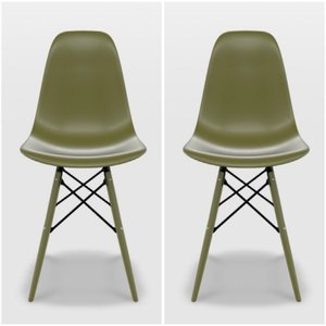 Conjunto com 2 Cadeiras para Sala de Jantar Eames Pp Dsw Inj