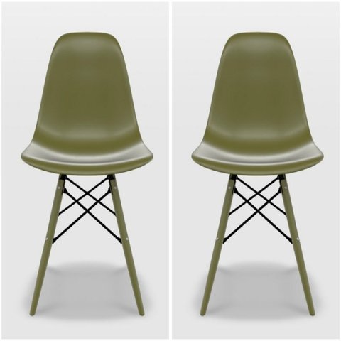 Conjunto com 2 Cadeiras para Sala de Jantar Eames Pp Dsw Inj
