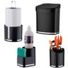 Conjunto Cozinha 4 Peças C/ Lixeira Porta Detergente - Preto - 1