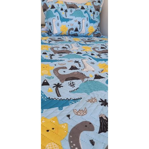 Cobre Leito Dupla Face Infantil Solteiro 2pçs Estampado:azul Claro