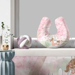 Almofada de Amamentação com Zíper Floral Menina Rosa Jardim - 5