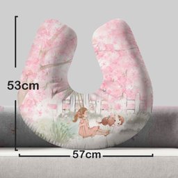 Almofada de Amamentação com Zíper Floral Menina Rosa Jardim - 4