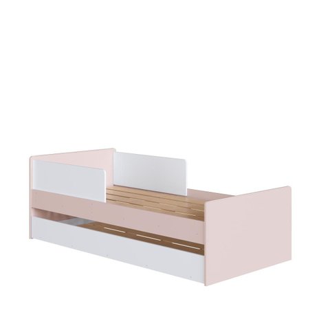 Cama Infantil Protetores Laterais e Cama Auxiliar 194X94,2cm Branco/Rosa