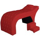 Ver imagem 1 de Maca Estofada Estética Capitonê 80 Cm Suede Vermelho - Fm