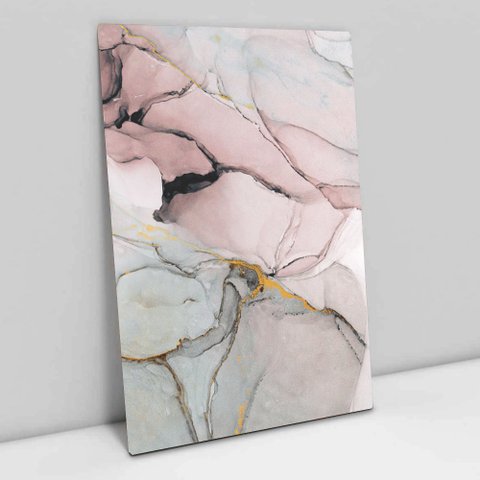 Quadro Decorativo em Canvas Abstrato Mármore Lux TaColado Borda Infinita 120 x 80cm