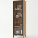 Ver imagem 3 de Estante Cristaleira Alta 1 Porta Vidro 3 Prateleiras