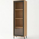 Ver imagem 2 de Estante Cristaleira Alta 1 Porta Vidro 3 Prateleiras