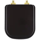 Ver imagem 1 de Assento Sanitário MDF Soft Close Piano Marrom Fosco para Vaso Deca com Ferragem Dourada