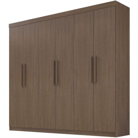 Guarda Roupa Leblon Castanho 6 Portas 4 Gavetas D’doro