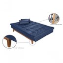 Ver imagem 4 de Sofá Cama Versátil 3 Lugares Império Reclinável Casal Pés Madeira Espuma Especial D33 Suede