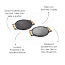 Ver imagem 2 de Chapa Dupla Face Redonda Alça de Madeira Panela Mineira 30cm