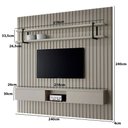 Ver imagem 3 de Painel para TV Ripado 240cm 100% MDF com Nicho Grigio com Preto Casa Lar Shop