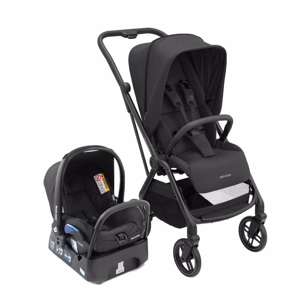 Carrinho com Bebê Conforto Travel System Leona² Trio Maxi-Cosi Essential Black