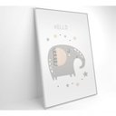 Ver imagem 1 de Quadro Infantil Hello Elefante Medidas 80x120 Cm Impressão Adesivo Fotográfico