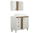 Ver imagem 1 de Conjunto Gabinete para Banheiro 80cm com Tampo de Pedra Sofia