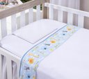 Ver imagem 2 de Lençol de Berço para Bebe Menino Azul 3 Peças Algodão Safari Animais:azul Safari