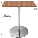 Ver imagem 5 de Mesa Beta Inox 75 Cm (altura) Disco Redondo Tampo Mdp Quadrado 60 Cm (larg) X 2,50 Cm (alt)