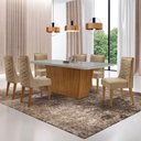 Ver imagem 4 de Mesa para Sala de Jantar Aida com 6 Cadeiras Safira Moderna Turim 07/off White/imbuia