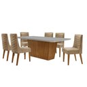 Ver imagem 1 de Mesa para Sala de Jantar Aida com 6 Cadeiras Safira Moderna Turim 07/off White/imbuia
