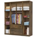 Ver imagem 4 de Guarda-roupa Casal North 10 Portas 3 Gavetas com Espelho Madeira Maciça Castanho - Pnr Móveis
